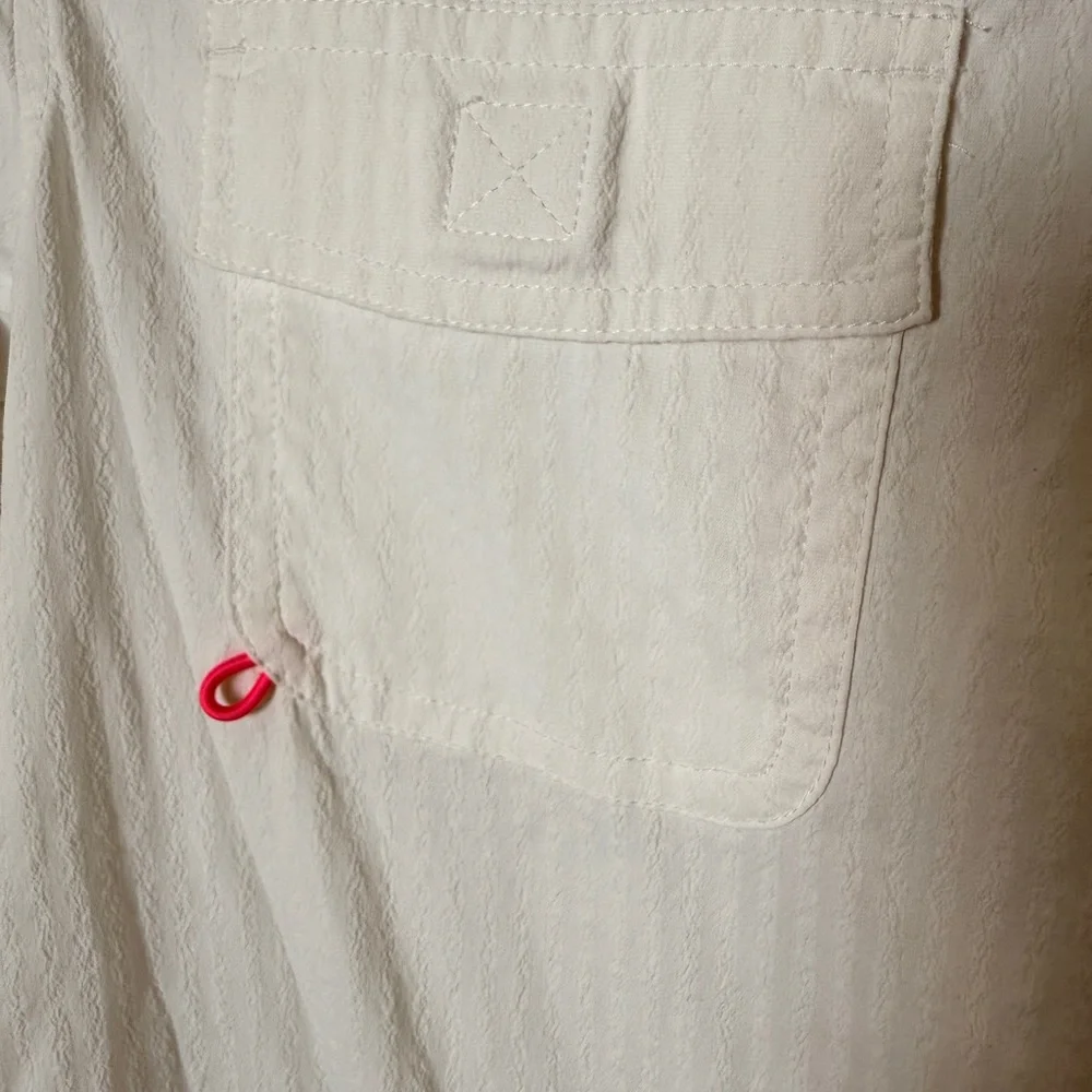 Vineyard Vines White Performance Shirt Dress with Pink Logo - Picture 8 of 10